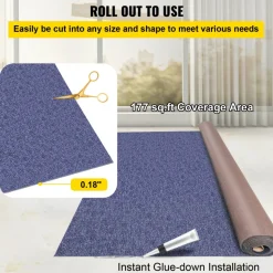 VEVOR Deep Blue Marine Carpet 6 ft x 29.5 ft Marine Carpeting Marine Grade Carpet for Boats with Waterproof Back Outdoor Rug for Patio Porch Deck Garage Outdoor Area Rug Runner Non-Slide Porch Rug