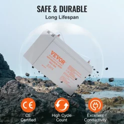 VEVOR Deep Cycle Battery, 12V 100 AH, AGM Marine Rechargeable Battery, High Self-Discharge Rate 800A Current, for RV Solar Marine Off-Grid Applications UPS Backup Power System