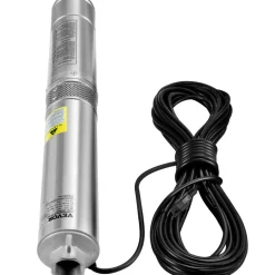 VEVOR Deep Well Submersible Pump, 3HP 230V/60Hz, 37GPM 640 ft Head, with 33 ft Cord & External Control Box, 4 inch Stainless Steel Water Pumps for Industrial, Irrigation and Home Use, IP68 Waterproof