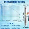 VEVOR Deep Well Submersible Pump, 3HP/2200W 230V/60Hz, 37GPM Flow 640 ft Head, with 33 ft Electric Cord, 4 inch Stainless Steel Water Pumps for Industrial, Irrigation & Home Use, IP68 Waterproof Grade