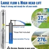 VEVOR Deep Well Submersible Pump, 1.5HP 230V/60Hz, 37gpm 276ft Head, with 33ft Electric Cord, 4" Stainless Steel Water Pumps for Industrial, Irrigation and Home Use, IP68 Waterproof Grade
