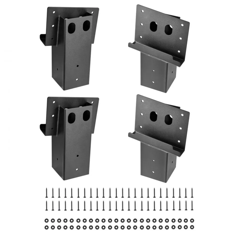 VEVOR Deer Blind Brackets, Outdoor 3.6x3.6 Platform Bracket, Fit 3.5x3.5 In / 88.9x88.9 mm Lumber, 2204lbs/1000kg Capacity Steel Elevator Brackets for Deer Stand, Hunting Blinds, Shooting Shack, 4 Pcs