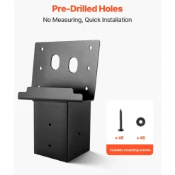 VEVOR Deer Blind Brackets, Outdoor 3.6x3.6 Platform Bracket, Fit 3.5x3.5 In / 88.9x88.9 mm Lumber, 2204lbs/1000kg Capacity Steel Elevator Brackets for Deer Stand, Hunting Blinds, Shooting Shack, 4 Pcs