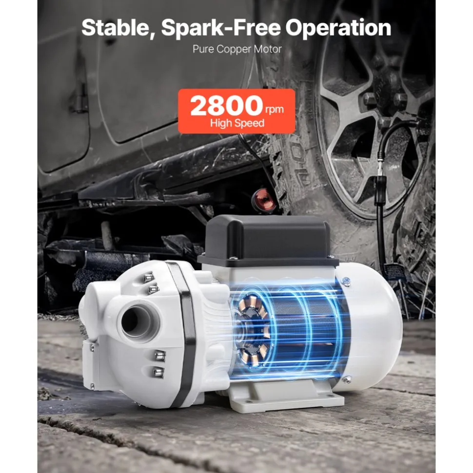 VEVOR DEF Transfer Pump, 8 GPM, Diaphragm Irrigation Self Priming Electric Water Pump for Diesel Exhaust Fluid Automotive Urea Oil, 110V, 220W, 26.25 ft Lift, for Liquid Transportation Refueling
