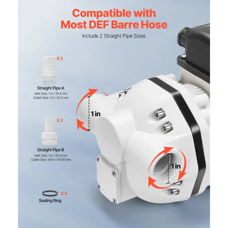 VEVOR DEF Transfer Pump, 8 GPM, Diaphragm Irrigation Self Priming Electric Water Pump for Diesel Exhaust Fluid Automotive Urea Oil, 110V, 220W, 26.25 ft Lift, for Liquid Transportation Refueling