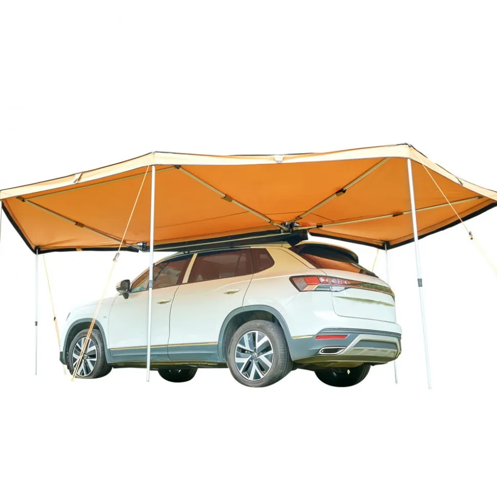 VEVOR 270 Degree Awning with Bulit-in LED Lights, 133 sq.ft Driver Side Vehicle Awning, Waterproof UV50+ Car Side Awnings, All-Weather Free-Standing Overland Awnings Car Shelter for SUV Truck Camping