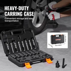 VEVOR 360 Degree Swivel Impact Socket Set, 3/8