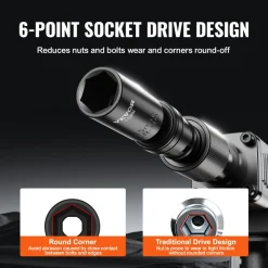 VEVOR 360 Degree Swivel Impact Socket Set, 3/8