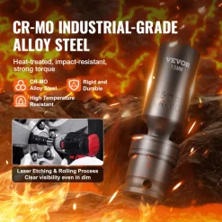 VEVOR 360 Degree Swivel Impact Socket Set, 3/8