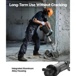 VEVOR Demolition Jack Hammer, 2200W Jack Hammer Concrete Breaker, 1350 BPM Heavy Duty Electric Jack Hammer, 4pcs Chisels Bit with Case, Black