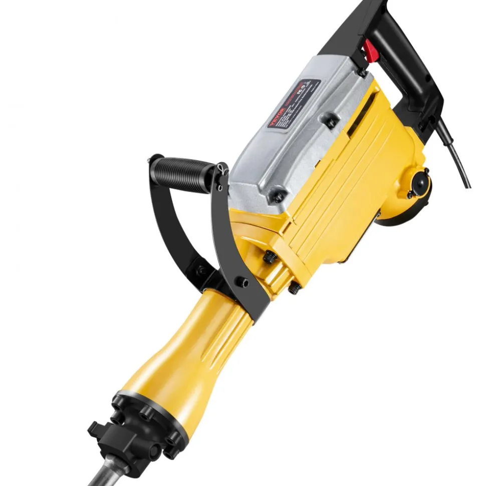 VEVOR Demolition Jack Hammer, 2200W 1350 BPM Jack Hammer Concrete Breaker, Heavy Duty Electric Jack Hammer 4pcs Chisels Bit with Gloves, 360° Swiveling Front Handle for Trenching and Breaking Holes
