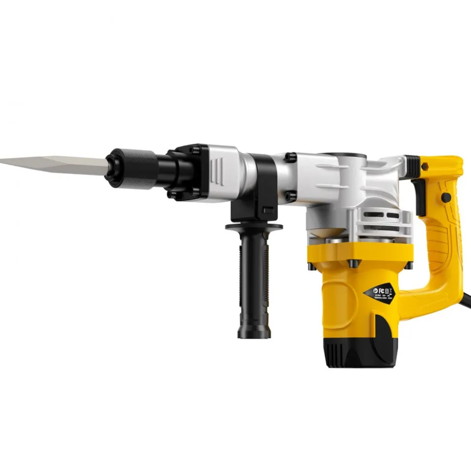 VEVOR Demolition Jack Hammer, 1400W Electric Jackhammer Heavy Duty, 2900 BPM Jack Hammer Concrete Breaker, with 1 Point Chisel, 1 Flat Chisel, Storage Case, Gloves and Goggles, for Demolition