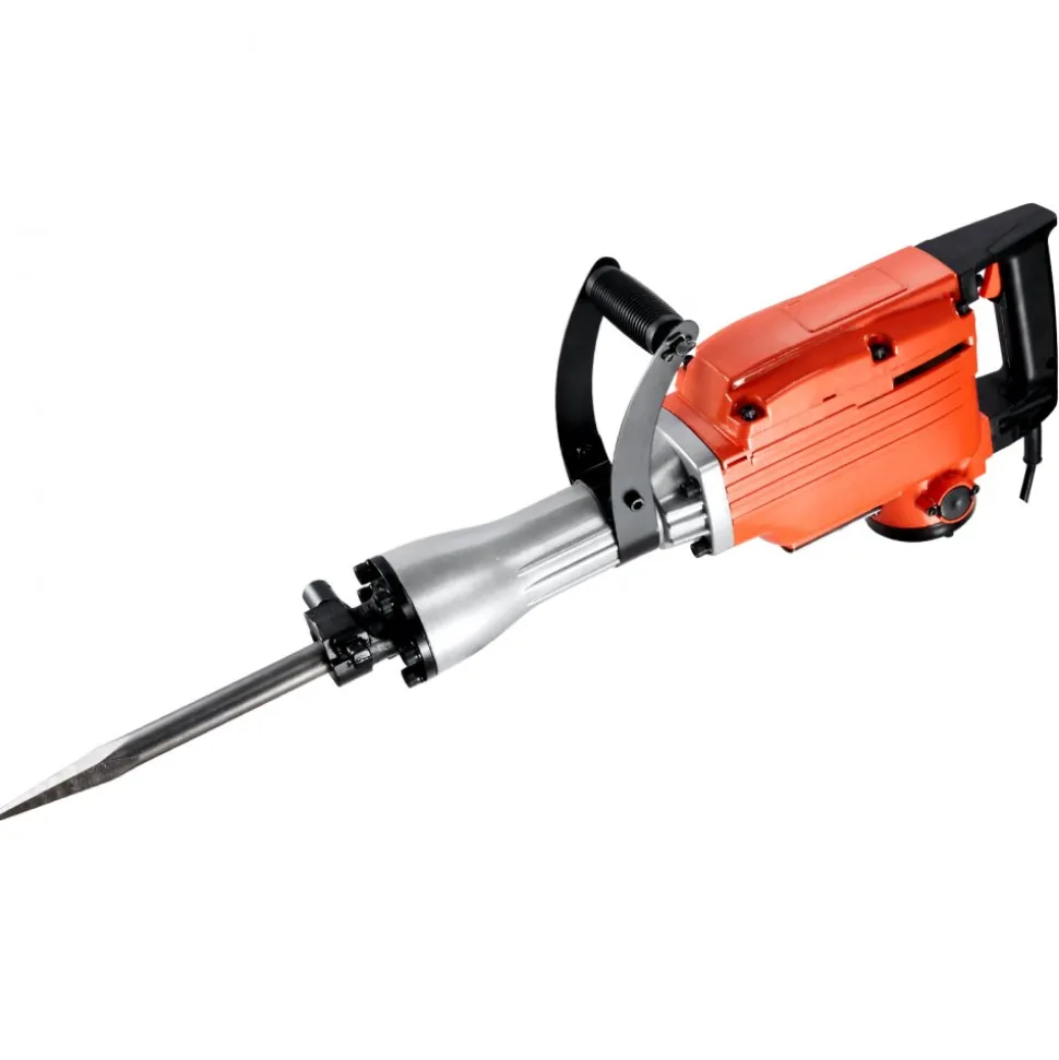 VEVOR Demolition Jack Hammer, 2100 W Powerful Electric Jackhammer, 1650 BPM Concrete Breaker with 2 Point Chisels, 2 Flat Chisels, Hand Trolley, Gloves, for Concrete, Wall, Brick, Tile and Foundation