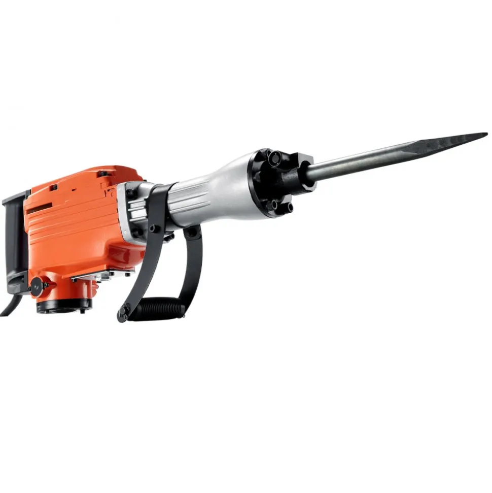 VEVOR Demolition Jack Hammer, 2100 W Powerful Electric Jackhammer, 1650 BPM Concrete Breaker with 2 Point Chisels, 2 Flat Chisels, Hand Trolley, Gloves, for Concrete, Wall, Brick, Tile and Foundation