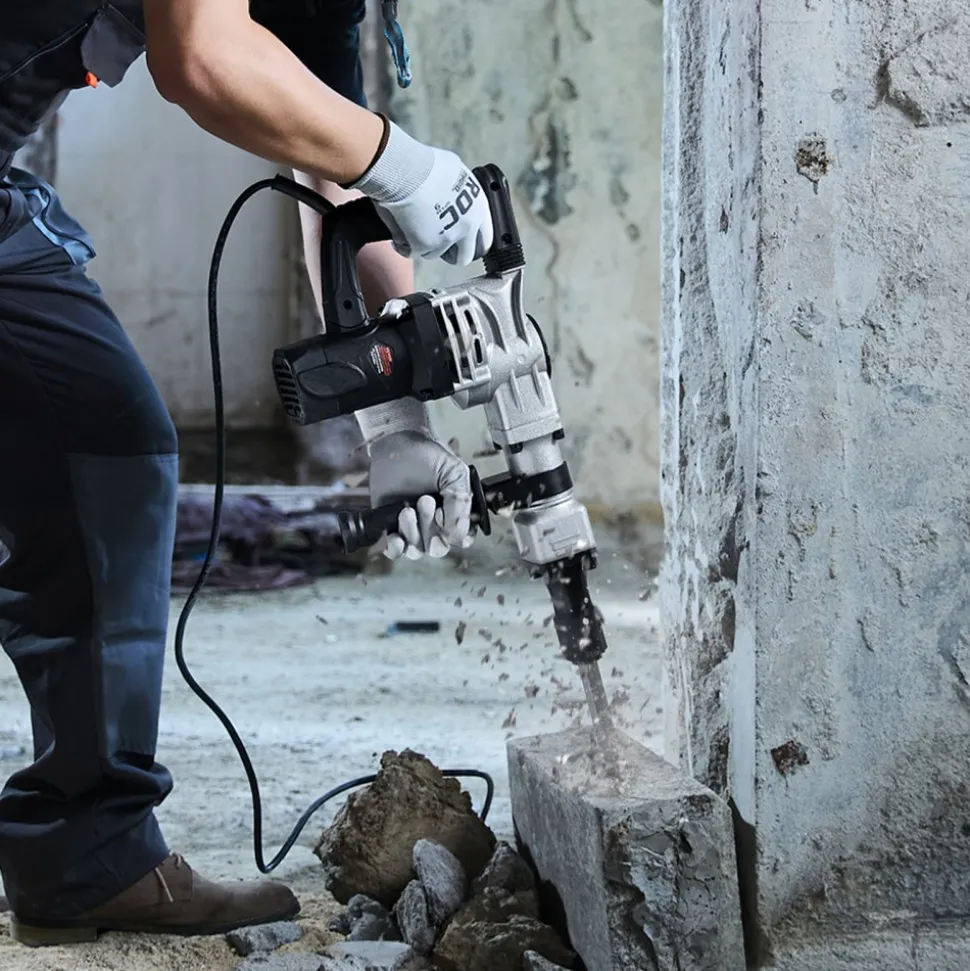 VEVOR Demolition Jack Hammer, 1400W Electric Jackhammer Heavy Duty, 2pcs Chisels Bits Chipping with Case, 2900 BPM Concrete Breaker, Gloves Black