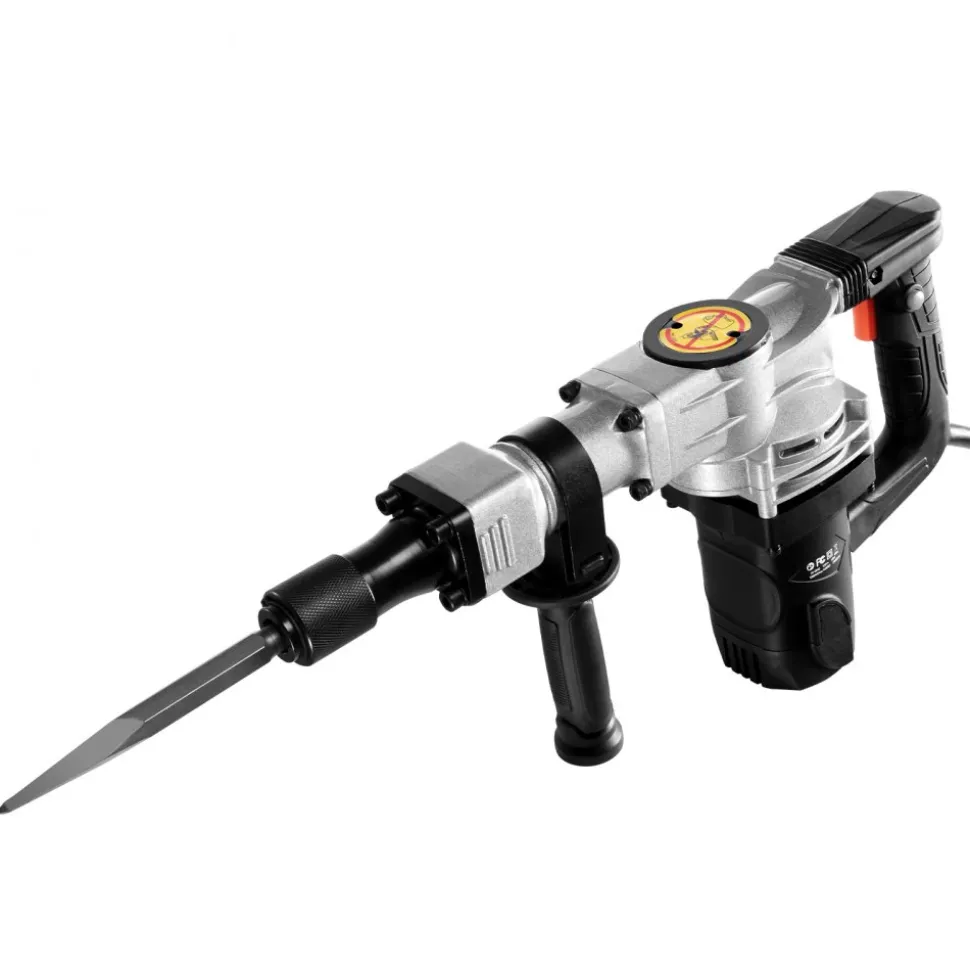 VEVOR Demolition Jack Hammer, 1400W Electric Jackhammer Heavy Duty, 2pcs Chisels Bits Chipping with Case, 2900 BPM Concrete Breaker, Gloves Black