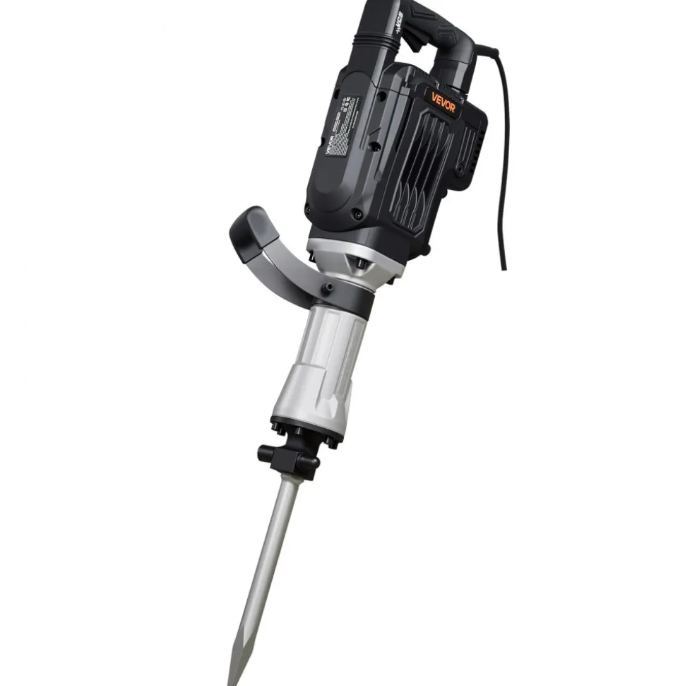 VEVOR Demolition Jack Hammer, 3000 W Powerful Electric Jackhammer, 1700 BPM Concrete Breaker with a Point Chisel, Carrying Case, Gloves, Goggles, for Concrete, Wall, Brick, Tile and Foundation