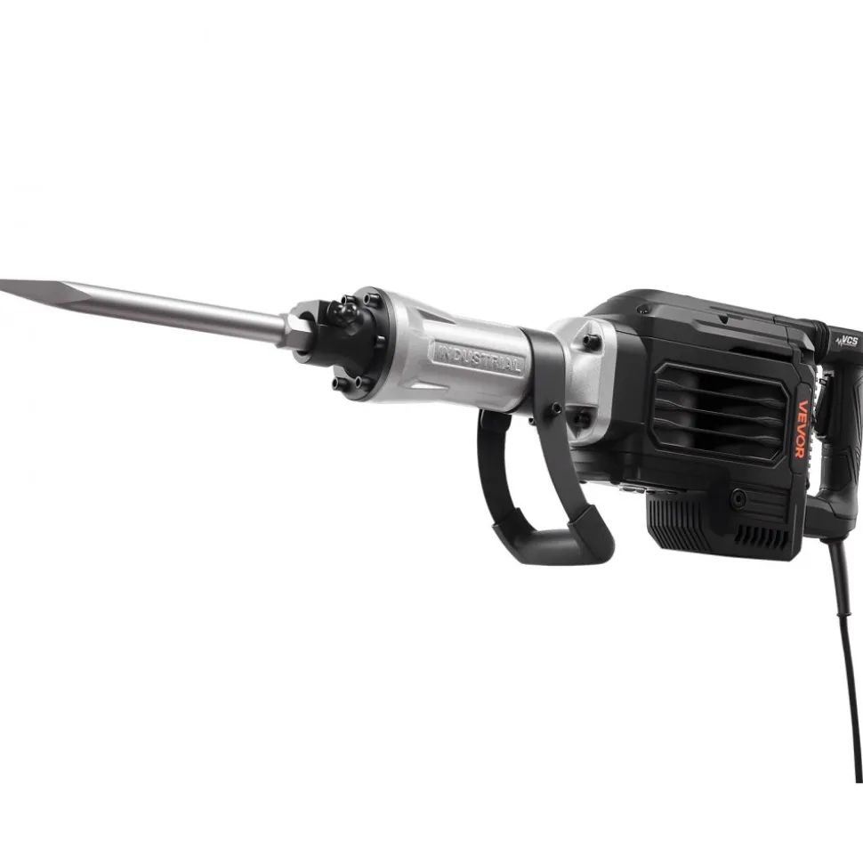 VEVOR Demolition Jack Hammer, 3000 W Powerful Electric Jackhammer, 1700 BPM Concrete Breaker with a Point Chisel, Carrying Case, Gloves, Goggles, for Concrete, Wall, Brick, Tile and Foundation