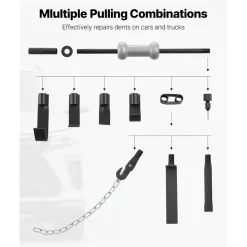 VEVOR Dent Puller Kit, 10 lbs 13-in-1 Slide Hammer Dent Removal Kit, Heavy-Duty Auto Body Truck Repair Automotive Damage Remover Tool Repair Frame with Carrying Case, Extension Rod, Non-Slip Handle