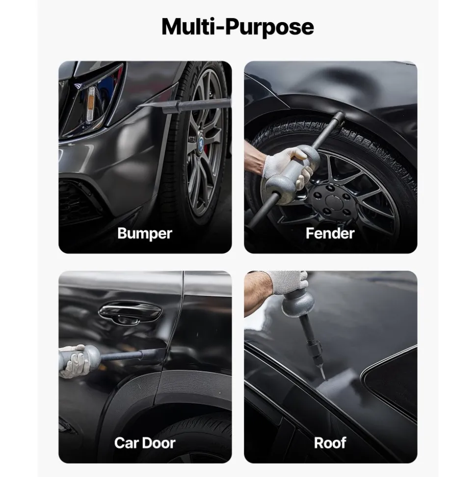 VEVOR Dent Puller Kit, 10 lbs 13-in-1 Slide Hammer Dent Removal Kit, Heavy-Duty Auto Body Truck Repair Automotive Damage Remover Tool Repair Frame with Carrying Case, Extension Rod, Non-Slip Handle