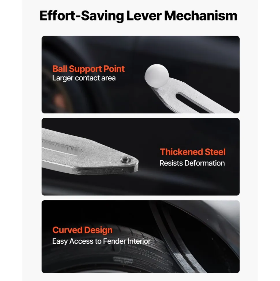 VEVOR Dent Puller Kit, Paintless Car Dent Removal Tool, Auto Fender Damage Repair Puller Lifter with Curved Rod, Crowbar, Rubber Hammer, Airbag, Detachable & Repair Pens, Replacement Heads Tools Kit