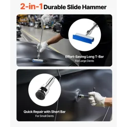 VEVOR Dent Puller Kit, 100 PCS Paintless Dent Removal Kit with Golden Lifter, Bridge Puller, Slide Hammer T-Bar, Glue Gun, Auto Body Hail Damage Remover Tools for Car Refrigerator Door Ding Repair