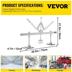 VEVOR Dent Pull Lever Bar Kit Fit for Both Aluminum and Steel Dent Pulling (750MM)