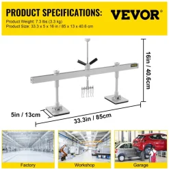 VEVOR Dent Pull Lever Bar Kit Fit for Both Aluminum and Steel Dent Pulling (33INCH/850MM)