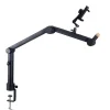 VEVOR Desk-Mounted Microphone Arm, Flexible 360° Rotation, Adjustable Stand with Universal 3/8" to 5/8" Adapter and Headphone Holder, Compatible with Blue Yeti, Hyperx Quadcast, and More