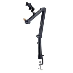 VEVOR Desk-Mounted Microphone Arm, Flexible 360° Rotation, Adjustable Stand with Universal 3/8