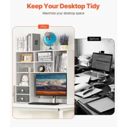 VEVOR Desktop Bookshelf, 3-Tier Desktop Storage Organizer, 37
