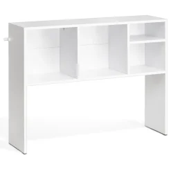 VEVOR Desktop Bookshelf, 1-Tier Desktop Storage Organizer, 37" x 9.4" x 28.7" Office Storage Rack Wood Display Shelf, Desktop Bookshelf Hutch with Anti-Slip Feet Pads, for Office, Home & Dorm, White