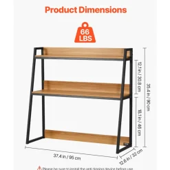 VEVOR Desktop Bookshelf, 2-Tier Desktop Storage Organizer, 37.4