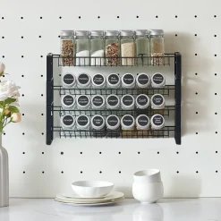 VEVOR Detachable Spice Rack Organizer for Cabinet, 4 Tie Stackable Seasoning Organizer, Spice Jars Kitchen Storage for Countertop Kitchen Pantry Cupboard, 15.8x10.7 in
