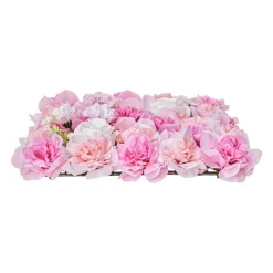 VEVOR 3D Flower Wall Panel, 12 PCS 15 x 15 inch, Artificial Floral Wall Background Mesh Backing Mat,Seamless Design&Easy Installation for Wedding Valentines Day Home Baby Party Backdrop Decor,Pink