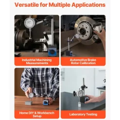 VEVOR Dial Test Indicator, 0.001 inch Accuracy, 0-1 inch Measuring Range, Easy to Read Large Dial, Professional for Internal Diameter Measurement, Runout Detection, Flatness Inspection