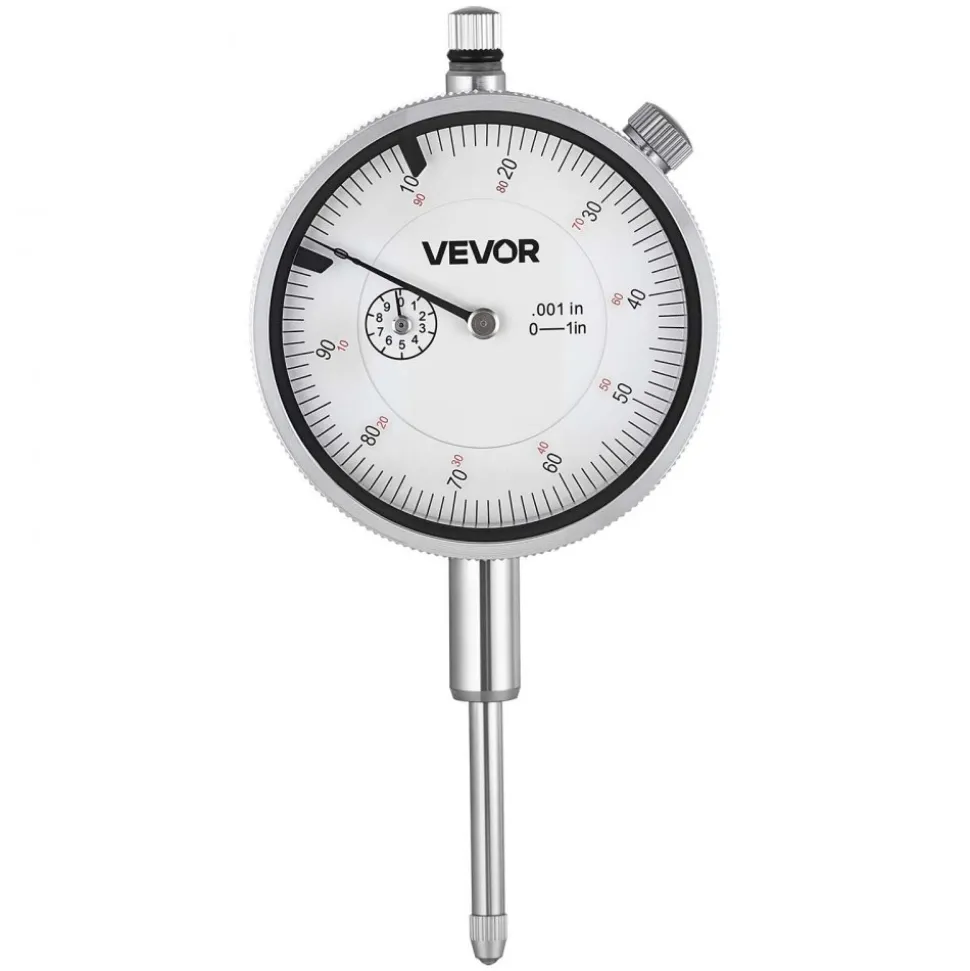 VEVOR Dial Test Indicator with Magnetic Flexible Base Stand, 0.001 inch Accuracy, 0-1 inch Range, Fine Adjustable Long Arm, Professional for Machine Set-Up, Narrow Area Measurement, Easy to Read