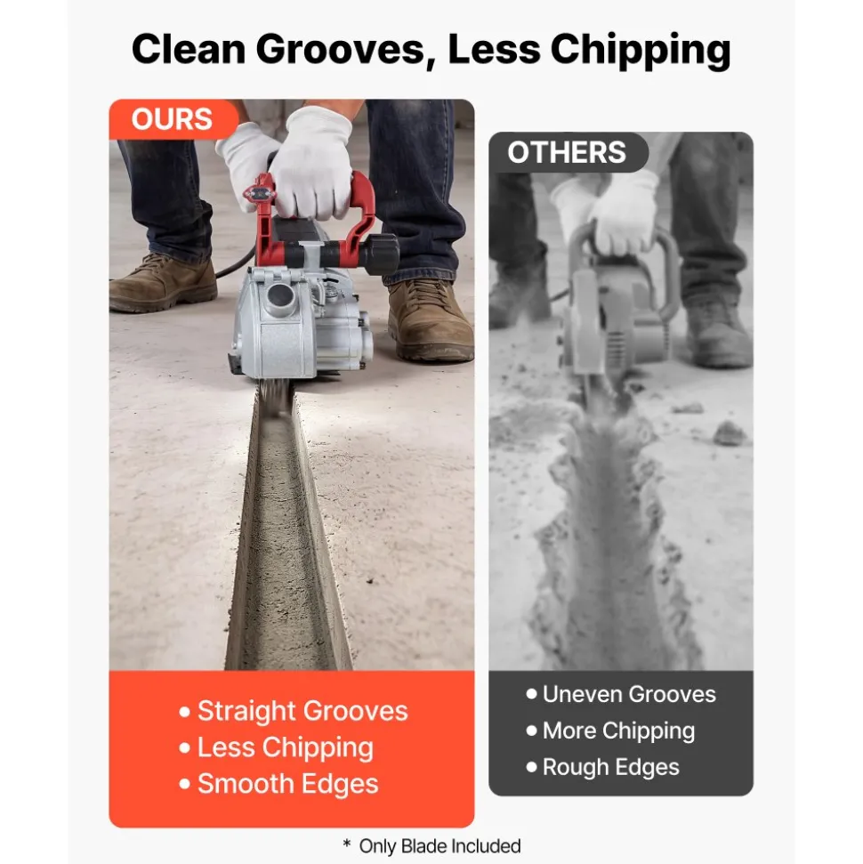 VEVOR Diamond Blades 5 inch, 5-Pack Wall Chaser Saw Blade Cutting Blade, 0.79 in Arbor, High-Hardness Diamond Segments, 65Mn Steel Core, Dry Wet Cutting, Clean Edges for Concrete Brick Stone Cement