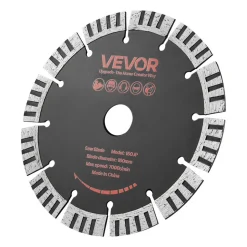 VEVOR Diamond Blades 5 inch, 5-Pack Wall Chaser Saw Blade Cutting Blade, 0.79 in Arbor, High-Hardness Diamond Segments, 65Mn Steel Core, Dry Wet Cutting, Clean Edges for Concrete Brick Stone Cement