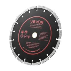 VEVOR Diamond Blades 9 inch, 3-Pack Concrete Saw Blade Set, 7/8 in Arbor, High-Hardness Diamond Segments, 65Mn Steel Core, Dry Wet Cutting, Clean Edges for Concrete, Masonry, Brick, Stone, Granite