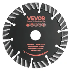 VEVOR Diamond Blades 5.24 inch, 5-Pack Wall Chaser Saw Blade Cutting Blade, 0.79 in Arbor, High-Hardness Diamond Segments, 65Mn Steel Core, Dry Wet Cutting, Clean Edges for Concrete Brick Stone Cement