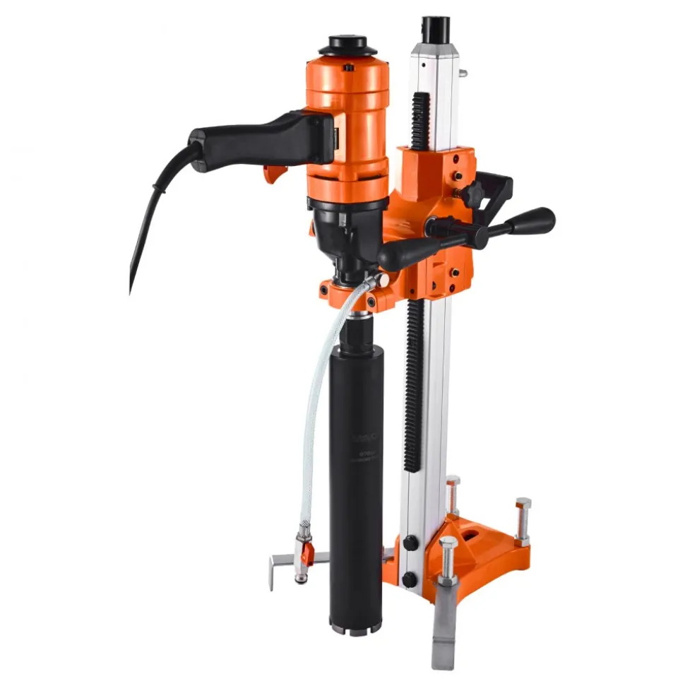 VEVOR Diamond Core Drilling Machine, 0.8-10 in Drilling Diameter, Stand-Mount Dry and Wet Concrete Core Drill Rig with 10 Bits, 470/800 RPM 2-Speed, UNC1 1/4-7 Thread, for Concrete Brick Stone, 2500W