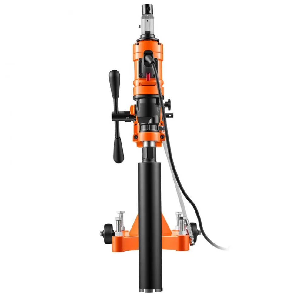 VEVOR Diamond Core Drilling Machine, Max 8" Drilling Capacity, 2-in-1 Handheld/Stand-Mount Dry and Wet Concrete Core Drill Rig with 4 Drill Bits, Rolling Wheeled Base, 1500W 2-Speed 950RPM/2200RPM