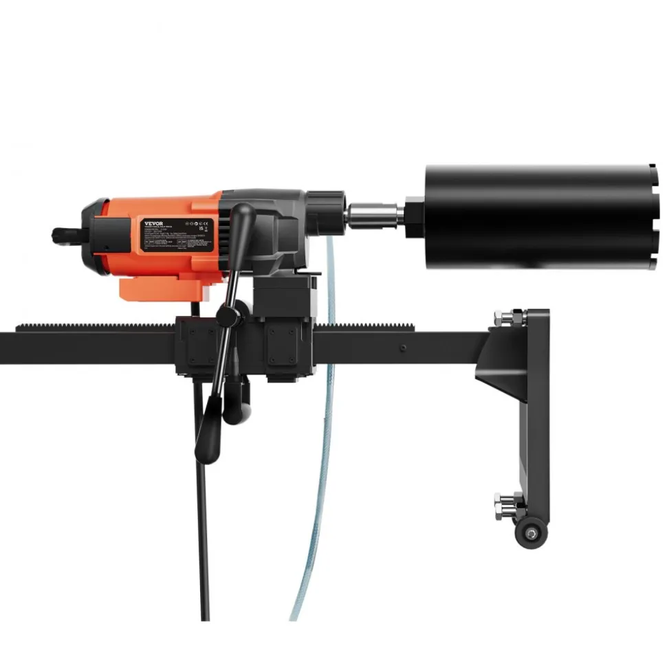 VEVOR Diamond Core Drilling Machine, 10in Wet Concrete Core Drill Rig with Stand Wheels, 750RPM Speed & 1-1/4" Thread & Lifting Handle, 10in Drilling Diameter for Concrete Brick Block Stone, 2500W