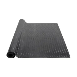 VEVOR Diamond-Plate Rubber Flooring Roll, 3 mm x 4 ft x 6 ft Garage Floor Mat, SBR Rubber Garage Flooring Roll, Easy to Clean, Diamond Plate Rubber Mat for Under Cars, Garage Industry Gym, Black