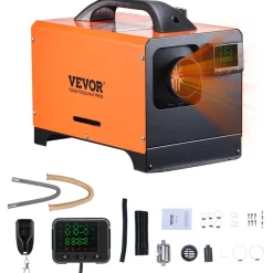 VEVOR Diesel Air Heater, 8 kW DC12-24V, Fast Heating Diesel Parking Heater with Remote Control and Square Color Digital Display, Low Noise, Voice Announcement, for RV, Truck, Camper, Boat and Trailer