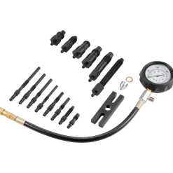 VEVOR Diesel Engine Compression Tester, 18 pcs Cylinder Pressure Test Tool Kit, with 0-1000 psi Gauge and Adapters, Diesel Injector Tester Check Cylinders in Diesel Trucks, Tractors, Equipment