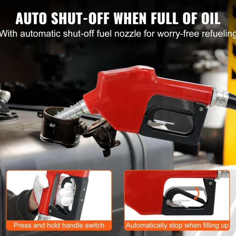 VEVOR Diesel Fuel Transfer Pump Kit 12V 10 GPM DC with Automatic Shut-off Nozzle Hose, Portable Electric Self-Priming Fuel Transfer Extractor Pump Kit for Diesel, Kerosene, Machine, Transformer Oil