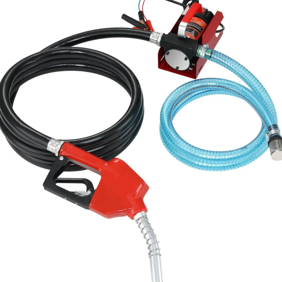 VEVOR Diesel Fuel Transfer Pump Kit 12V 10 GPM DC with Automatic Shut-off Nozzle Hose, Portable Electric Self-Priming Fuel Transfer Extractor Pump Kit for Diesel, Kerosene, Machine, Transformer Oil