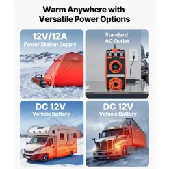 VEVOR Diesel Heater, 8KW, DC 12V, All in One Portable Diesel Air Heater with Bluetooth APP Control, Remote Control and LCD Screen, 1.2 Gal Fuel Tank for Vehicles, Vans, RVs, Campers, and Garages